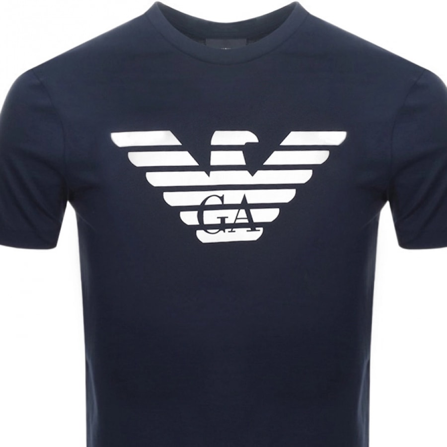 Alternative Image for ProductEmporio Armani Crew Neck Logo T Shirt Navy2
